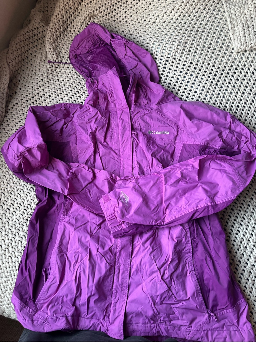 Columbia Kids Bright Purple Hooded Rain Jacket